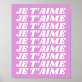 Je T'aime | Französisch I Liebe Sie | Niedliches V Poster (Vorne)