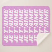 Je T'aime | Französisch I Liebe Sie | Niedliches V Sherpadecke (Vorderseite (Horizontal))