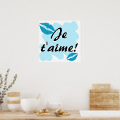 Je t'aime! - Französisch I Liebe Sie Poster (Küche)