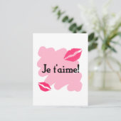 Je t'aime! - Französisch I Liebe Sie Postkarte (Stehend Vorderseite)