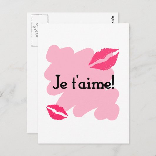 Je t'aime! - Französisch I Liebe Sie Postkarte (Vorne/Hinten)