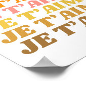 Je T'aime Französisch Liebe Sprichwort Retro Typog Poster (Ecke)