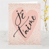 Je T'aime geklappte leere Grußkarte Karte (Gelbe Blume)