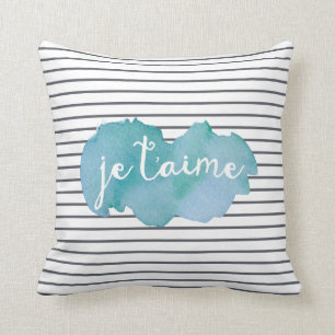 Je T'aime Grafik-Aquarellkissen Kissen