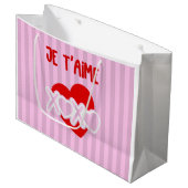 Je t'aime große geschenktüte (Vorderseite Schrägansicht)