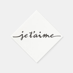 je t'aime - i-Liebe Sie auf französisch - Serviette