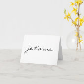 Je t'aime I Liebe Sie in Französisch Chic Black &  Karte (Gelbe Blume)