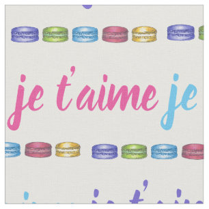 Je T'aime I Liebe You France Macaron Pastry Stoff