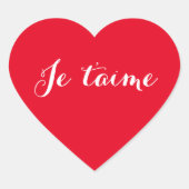 Je taime I Liebe You're French Red Heart Sticker (Vorderseite)