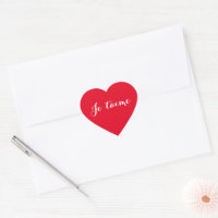 Je taime I Liebe You're French Red Heart Sticker