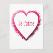 Je t'aime, ich Liebe dich auf Französisch in Rosa Postkarte (Vorderseite)