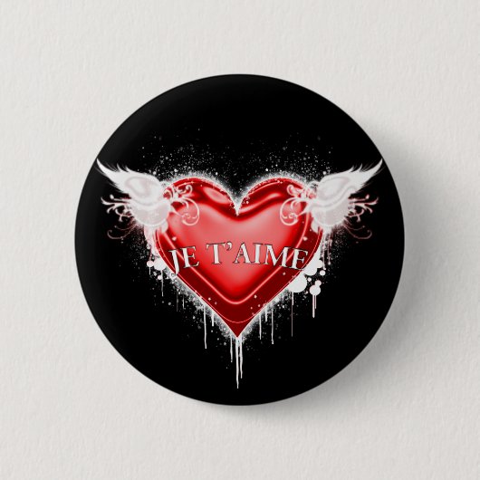 Je t'aime (Ich Liebe dich) Button (Vorderseite)