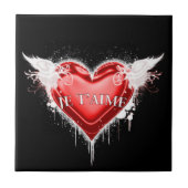 Je t'aime (Ich Liebe dich) Fliese (Vorderseite)