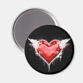 Je t'aime (Ich Liebe dich) Magnet (Vorderseite/Rückseite)