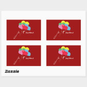 Je' taime (Ich Liebe dich) Rechteckiger Aufkleber (Blatt)