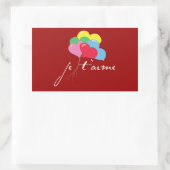 Je' taime (Ich Liebe dich) Rechteckiger Aufkleber (Tasche)