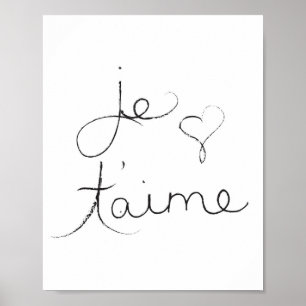 Je t'aime - " Ich Liebe Sie " auf Englisch - Poste Poster