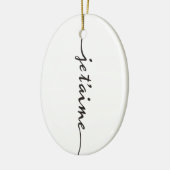 je taime - Ich Liebe Sie auf Französisch - schwarz Keramikornament (Links)