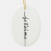 je taime - Ich Liebe Sie auf Französisch - schwarz Keramikornament (Hinten)