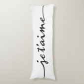 je taime - Ich Liebe Sie auf Französisch - schwarz Seitenschläferkissen (Vorderseite Vertikal)