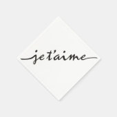 je taime - Ich Liebe Sie auf Französisch - schwarz Serviette (Ecke)