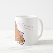 Je T'aime Kawaii Cats Romantischer Becher Kaffeetasse (VorderseiteRechts)