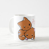 Je T'aime Kawaii Cats Romantischer Becher Kaffeetasse (Vorderseite Links)