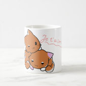 Je T'aime Kawaii Cats Romantischer Becher Kaffeetasse (Mittel)