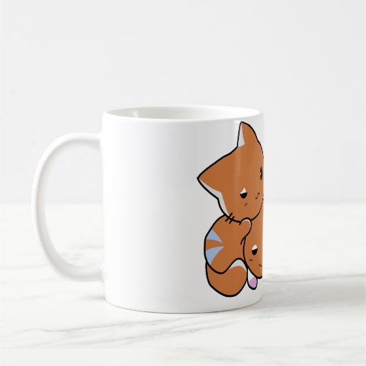 Je T'aime Kawaii Cats Romantischer Becher Kaffeetasse (Links)