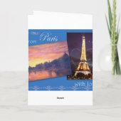 Je T'aime Liebe von ParisValentine Feiertagskarte (Rückseite)