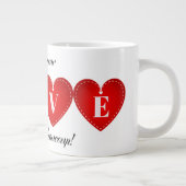 Je T'Aime Mon Amour Valentine Red Heart Romantic Jumbo-Tasse (Rechts)