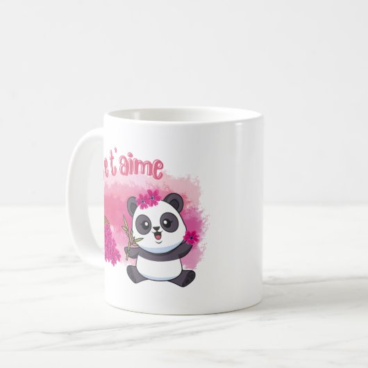 Je taime Niedlich Little Panda Kaffee Tasse (Vorderseite Links)
