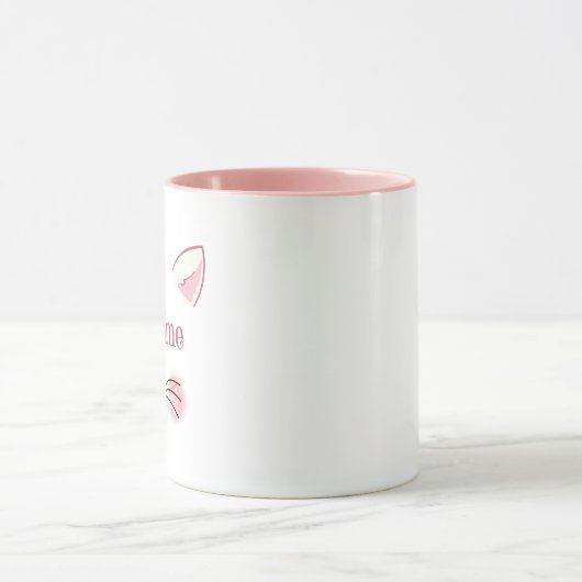Je taime Niedlich Pink Cat Face Kaffee Tasse (Zentrum)