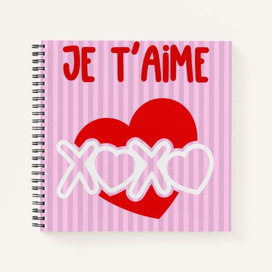 Je t'aime notizblock (Vorderseite)