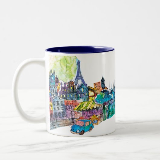 Je T'aime Paris | Eiffelturm Paris Zweifarbige Tasse (Links)