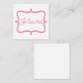 Je taime piink mitteilungskarte (Vorne/Hinten)