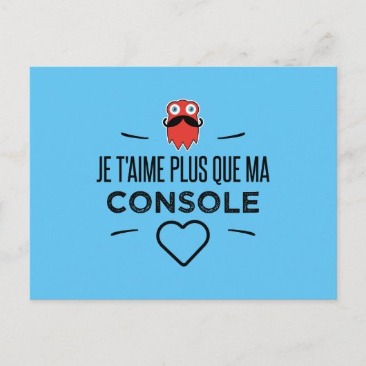 Je taime plus que ma console postkarte (Vorderseite)