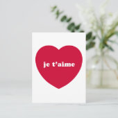 JE T'AIME POSTKARTE (Stehend Vorderseite)