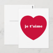 JE T'AIME POSTKARTE (Vorne/Hinten)