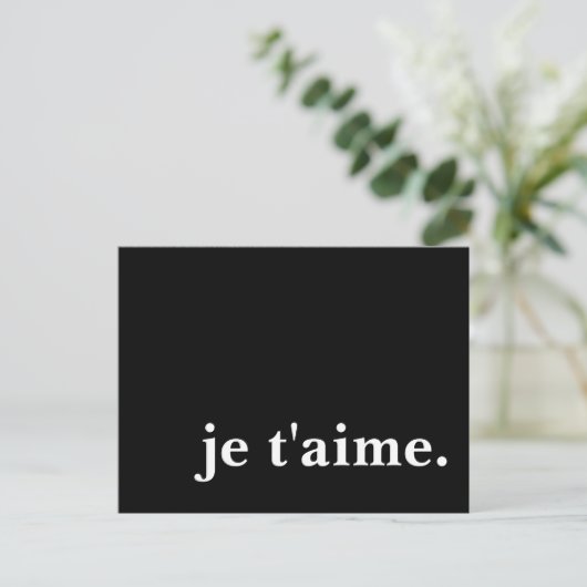 je t'aime. postkarte (Stehend Vorderseite)