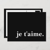 je t'aime. postkarte (Vorne/Hinten)