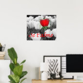 Je taime Red Tulip Print Poster (Heimbüro)