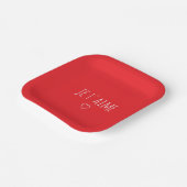 'Je T'aime' Romantic Red White Valentine's Day Pappteller (Gewinkelt)