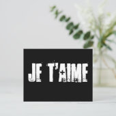 Je T'aime - schwarz-weiße Postkarte (Stehend Vorderseite)
