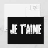 Je T'aime - schwarz-weiße Postkarte (Vorne/Hinten)