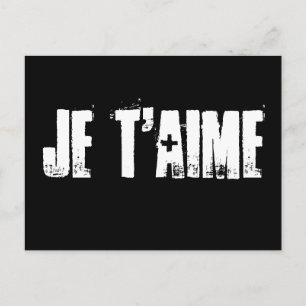 Je T'aime - schwarz-weiße Postkarte