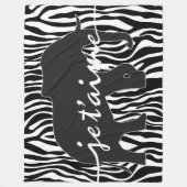 Je taime Zebra Streifen Muster mit Elephant Fleecedecke (Vorderseite)