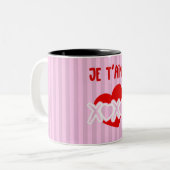 Je T'aime Zweifarbige Tasse (Vorderseite Links)