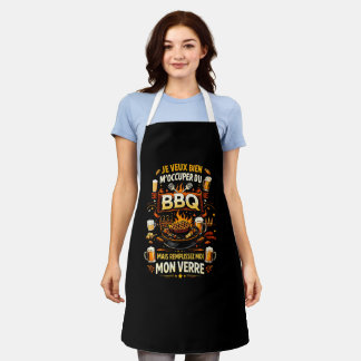 Je Veux Bien M'Occuper Du BBQ Homme Humour Schürze