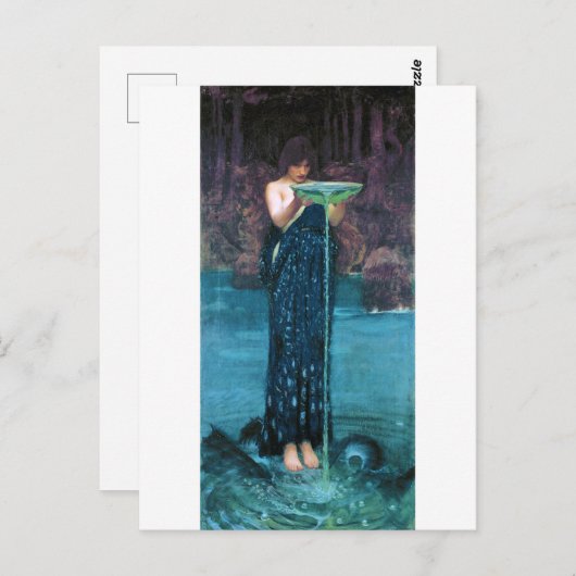 Jealous Circe, John William Waterhouse Postkarte (Vorne/Hinten)